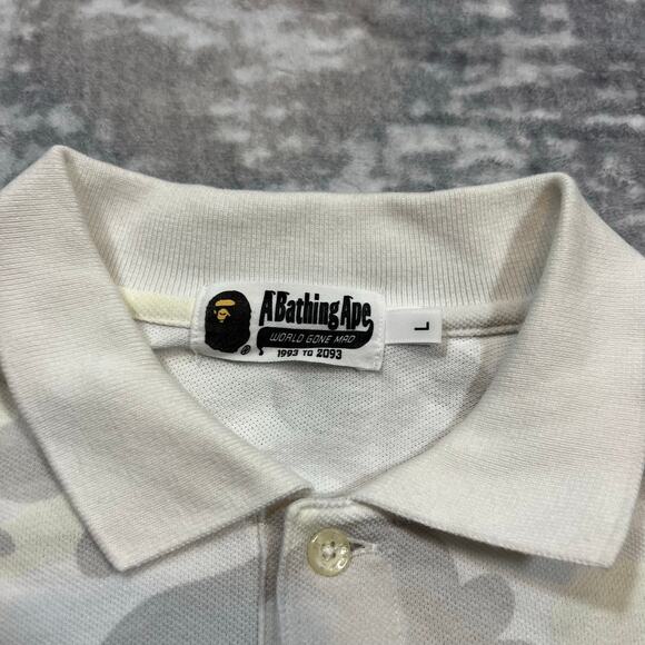 Authentic Bape 2000's White Camo Ape Head Polo L - Picture 3 of 6